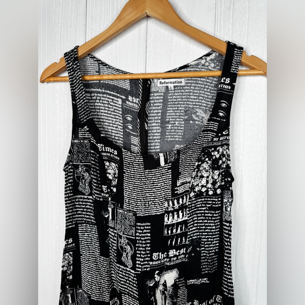 Reformation + Net Sustain Noha Printed Crepe Mini Dress - Black - Picture 6 of 11